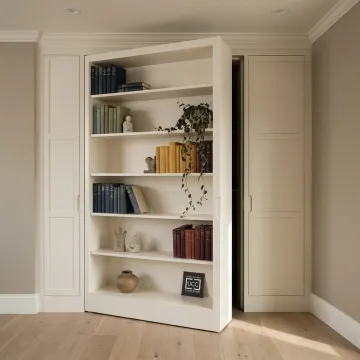 Custom hidden bookcase door in a home