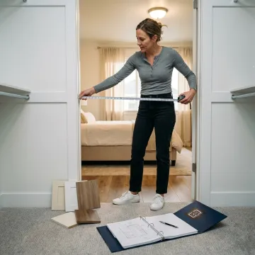 Designer measuring a closet door opening