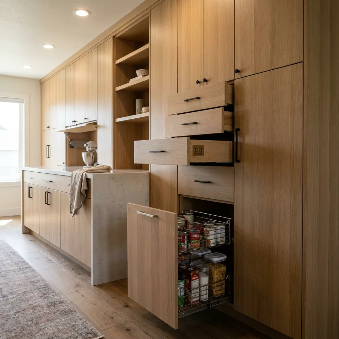 Custom kitchen cabinets in a modern home