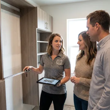 Designer planning a custom closet organizer