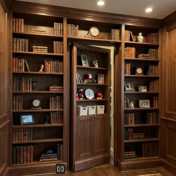 Custom hidden door bookcase in a home