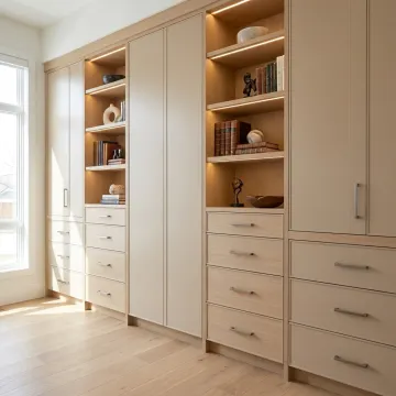 Premium custom cabinets in an organized home interior