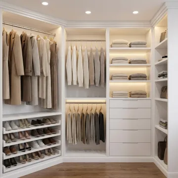 Custom closet system with organizers