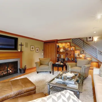 Custom hidden bookcase door in a home interior