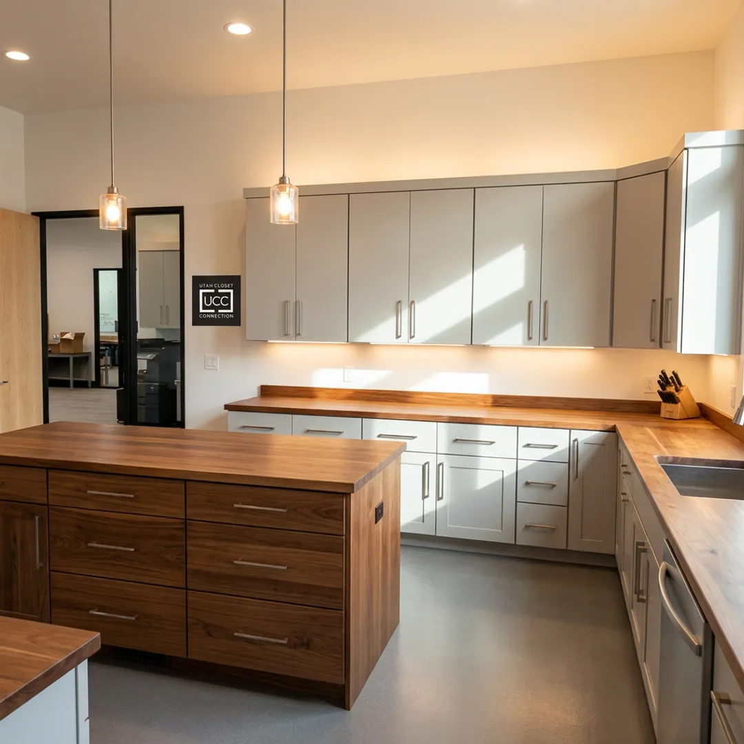 Modern custom kitchen cabinets in a bright home