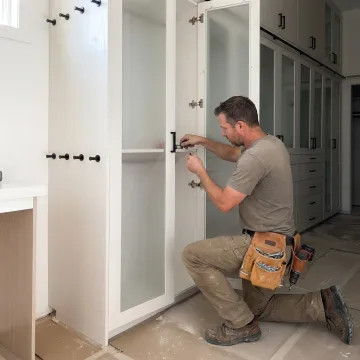 Modern custom cabinetry in a bright home interior