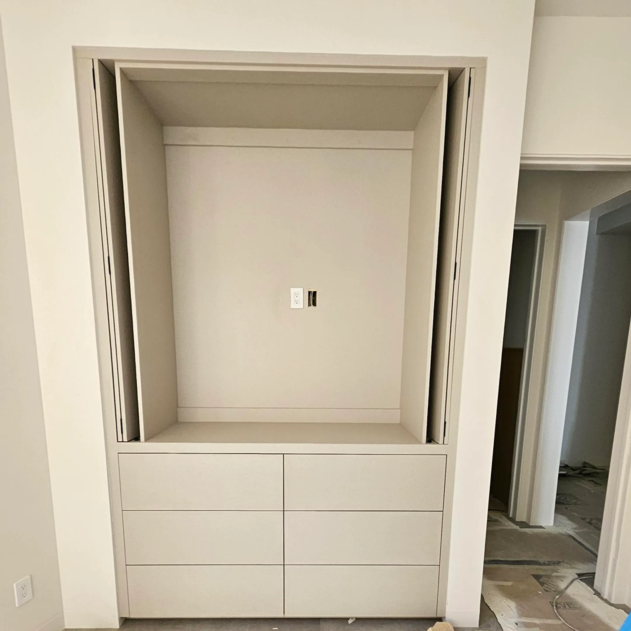 Designer measuring a closet door opening
