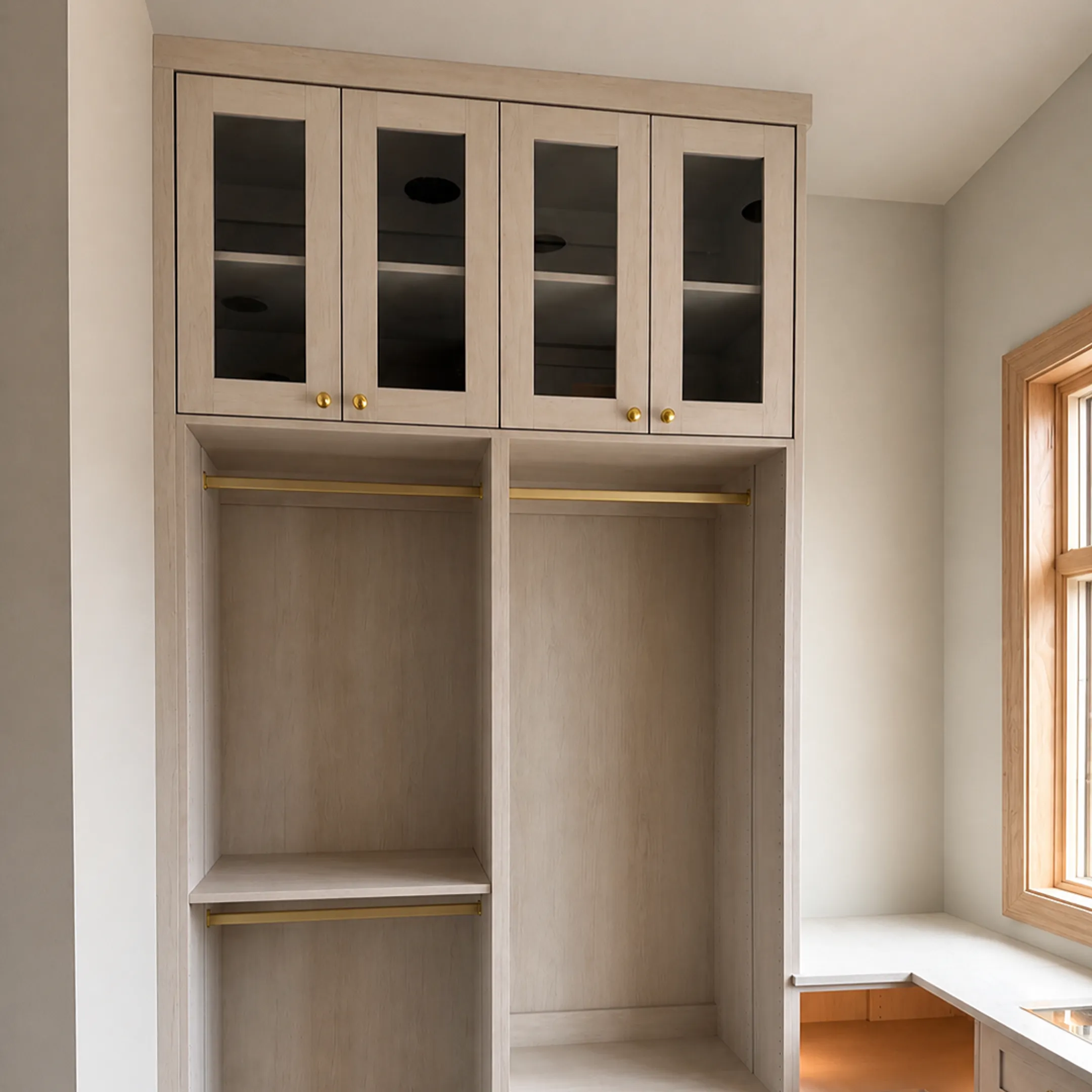 Designer measuring a custom closet space