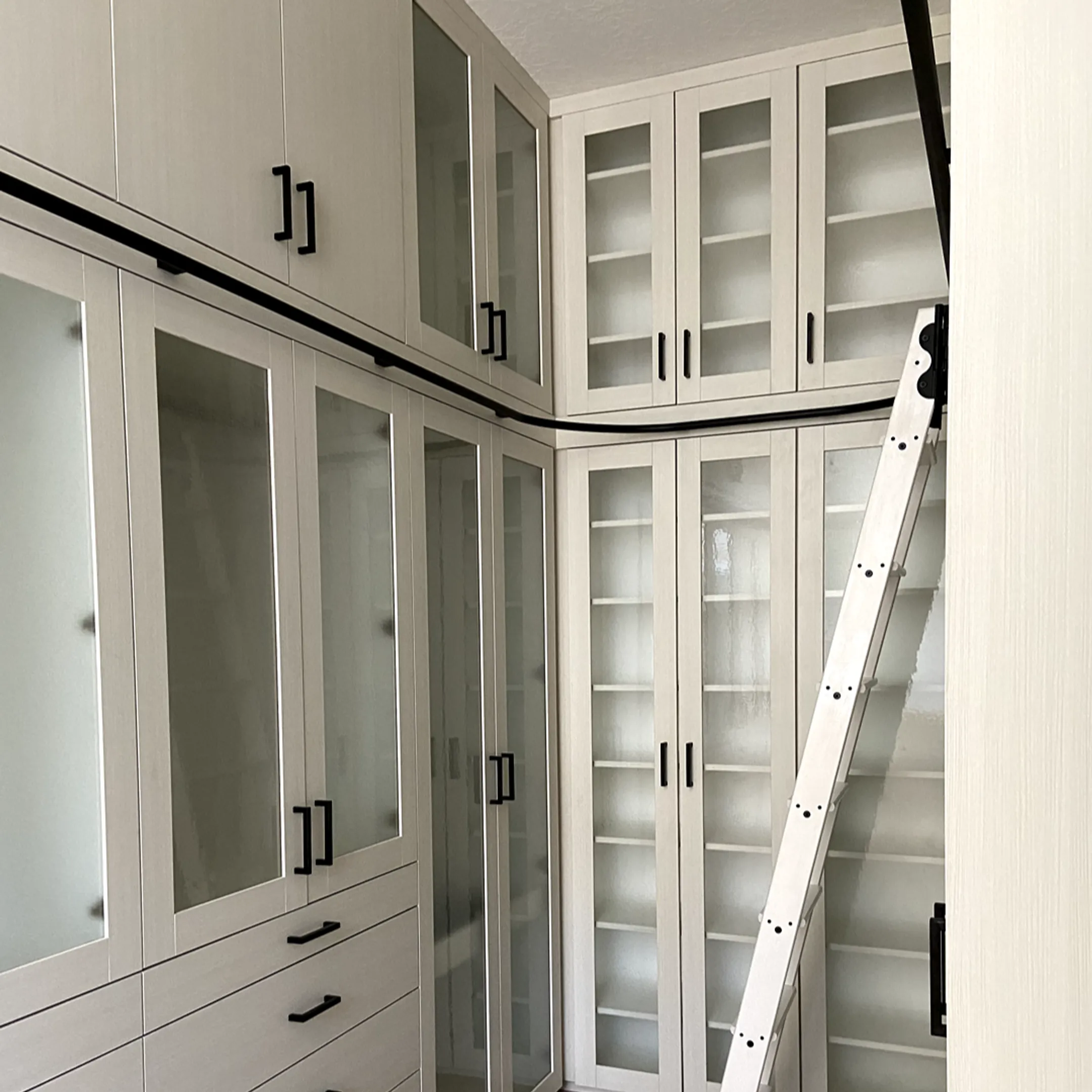 Custom hidden bookcase door in a home interior