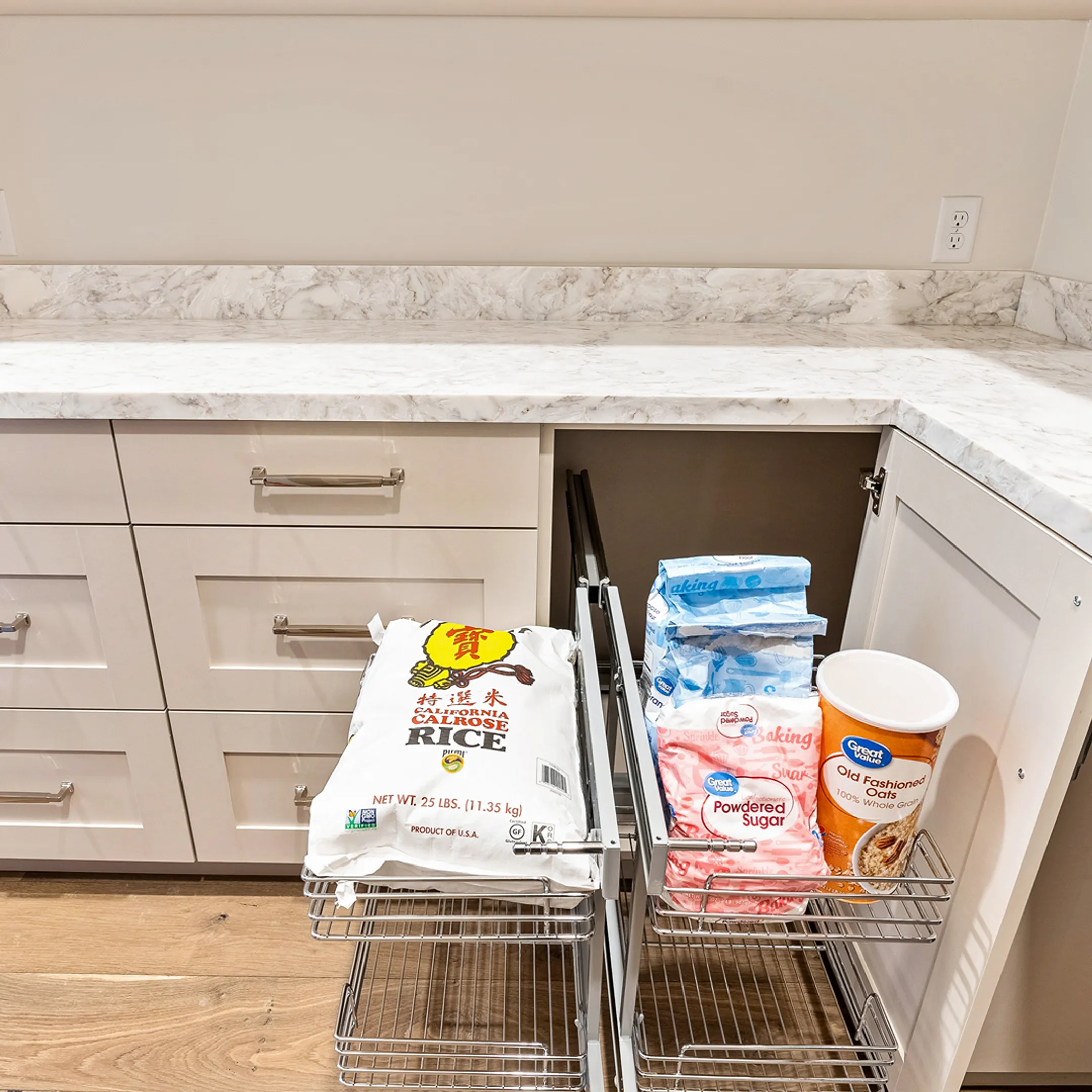 Designer reviewing modern kitchen cabinet plans