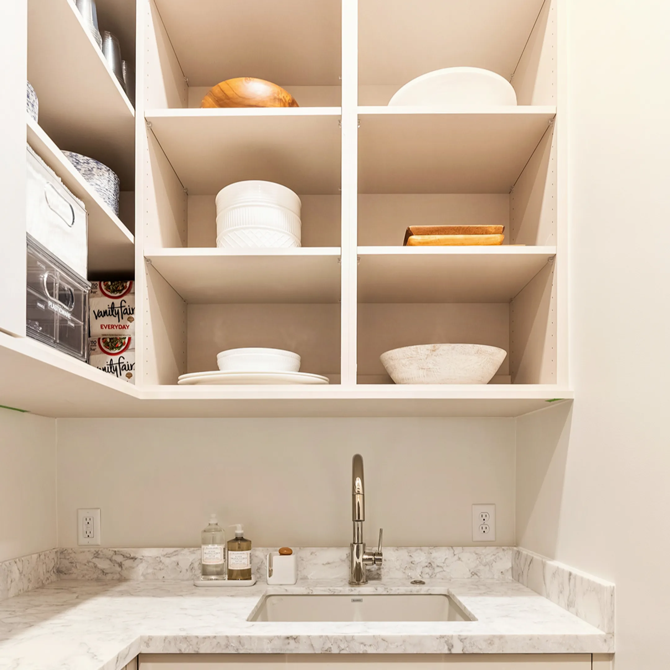 Luxury custom kitchen cabinets in a finished home