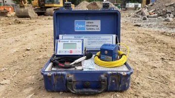 Triaxial geophone and Instantel seismograph rental monitoring equipment kit