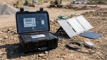 uWave Monitoring Systems Instantel seismograph rental unit deployed in field enclosure