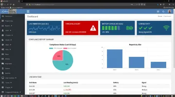 Cloud dashboard showing real-time vibration alerts and compliance reporting interface