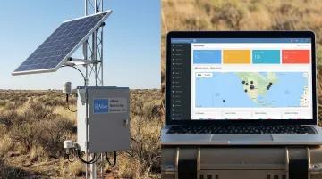 uWave wireless vibration monitoring station deployed on active construction job site