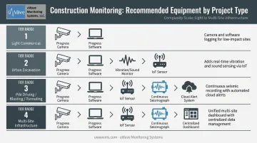 Construction project type monitoring technology stack tiered recommendation framework