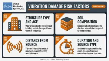 Four key risk factors influencing construction vibration damage severity