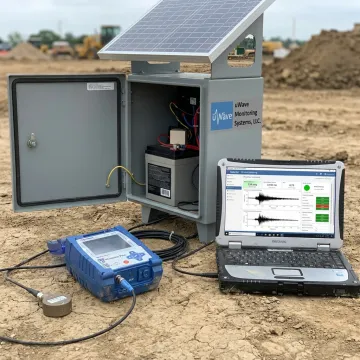 Seismic monitoring equipment at construction site