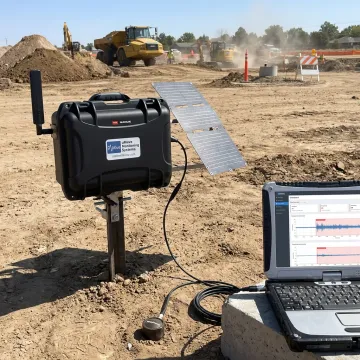 Remote monitoring station on construction site