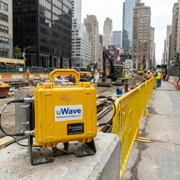 Remote vibration monitor at an NYC construction site