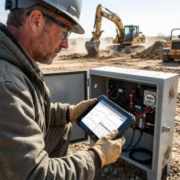Remote vibration monitor operating at a construction site