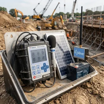 Remote vibration monitoring equipment at an infrastructure project