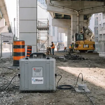 Remote vibration monitor at an active construction site