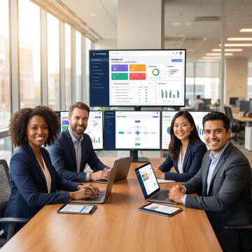 Team reviewing risk and compliance platform