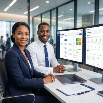 Compliance team reviewing software insights