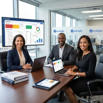 Healthcare compliance software dashboard