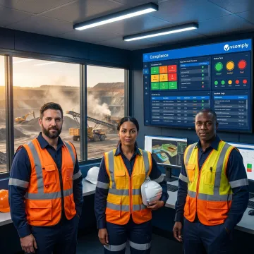 Mining compliance management dashboard for operations teams