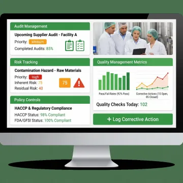 Food safety compliance software dashboard