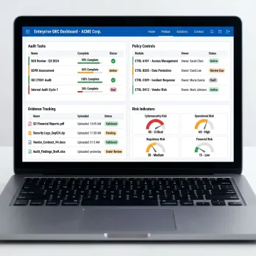 GRC platform dashboard for audits and risk management
