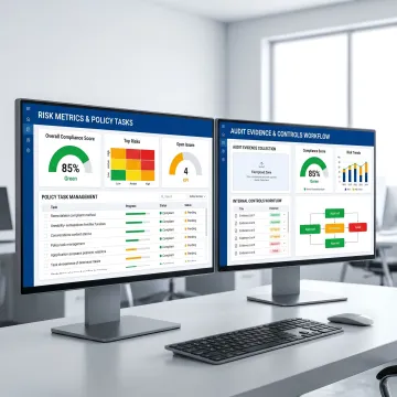 Internal controls management software dashboard