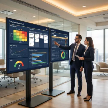 Financial compliance software dashboard for fintech teams