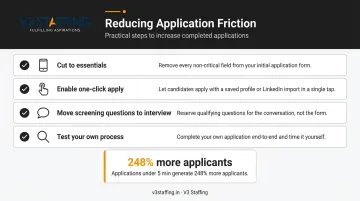 Mobile-first job application optimization checklist showing four key friction-reduction fixes