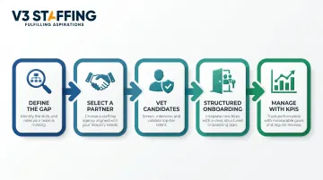 5-step IT resource augmentation process from gap definition to KPI tracking