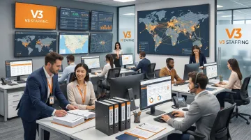V3 Staffing enterprise workforce solutions team coordinating multi-city hiring operations