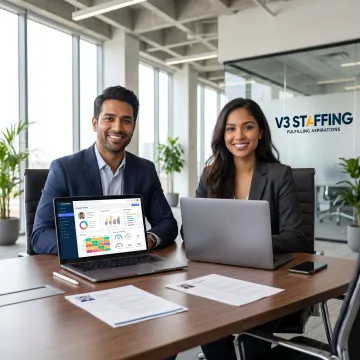 IT recruitment consultants reviewing candidate profiles