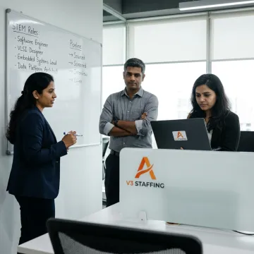 Recruitment team planning STEM hiring process