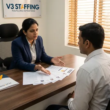 BFSI recruiter conducting structured candidate screening