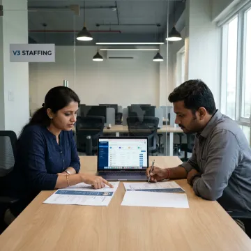 Engineering recruitment team reviewing manufacturing talent profiles