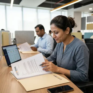 Recruiter coordinating contract staffing onboarding