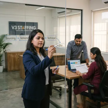 Recruiter coordinating permanent IT hiring process