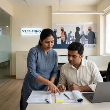 Manufacturing recruitment team reviewing engineering candidates