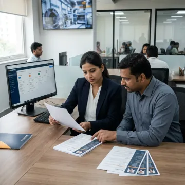 Manufacturing staffing consultants reviewing engineering roles