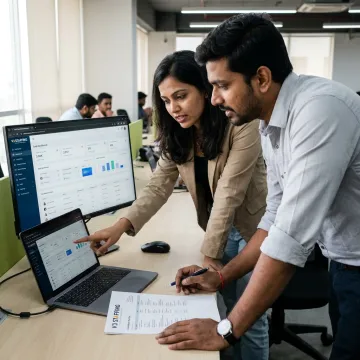 Global recruitment team reviewing candidate profiles