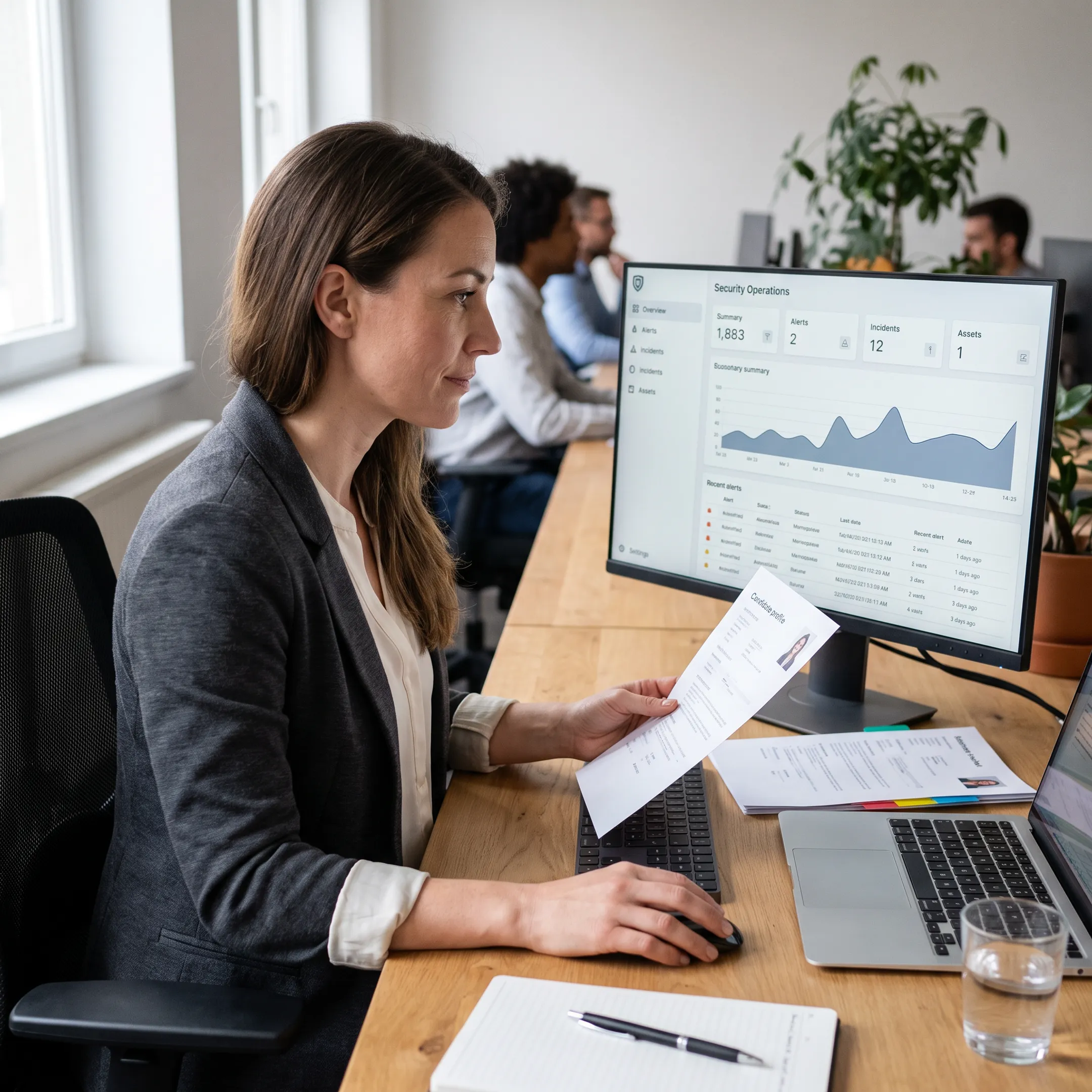 Recruiter evaluating a cybersecurity professional candidate