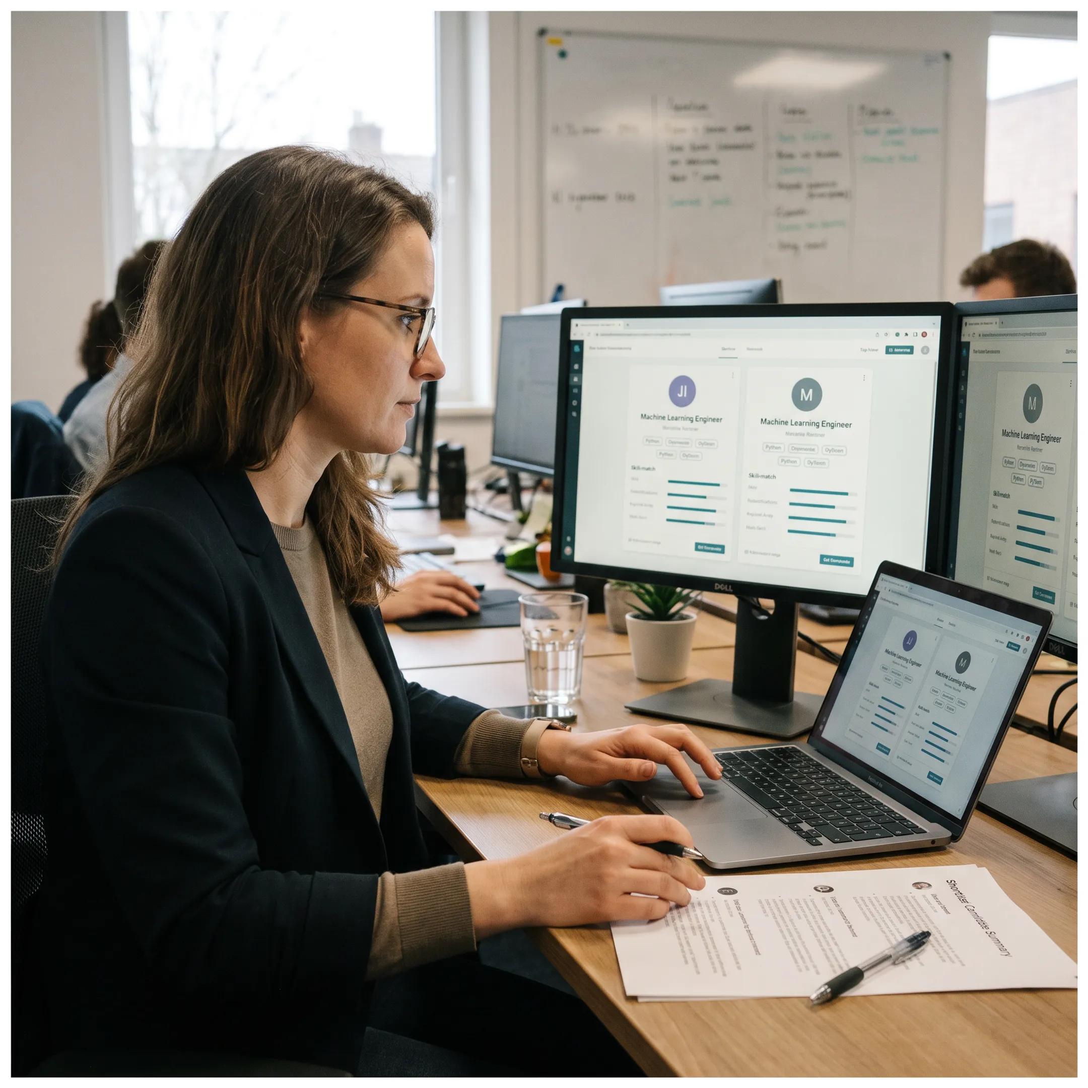 Specialist recruiter evaluating AI engineering candidates