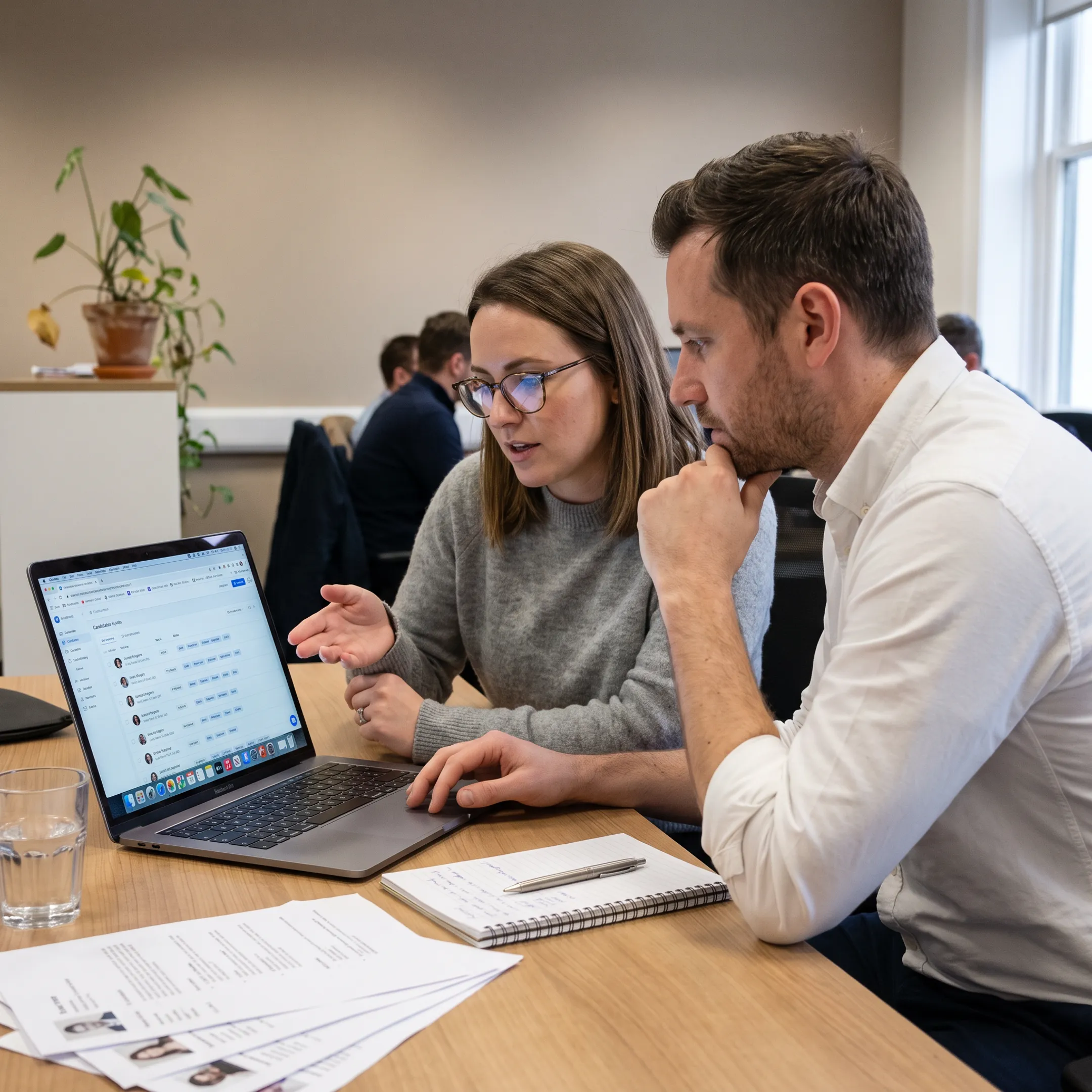 Recruiter and technology leader discussing AWS cloud engineer candidates